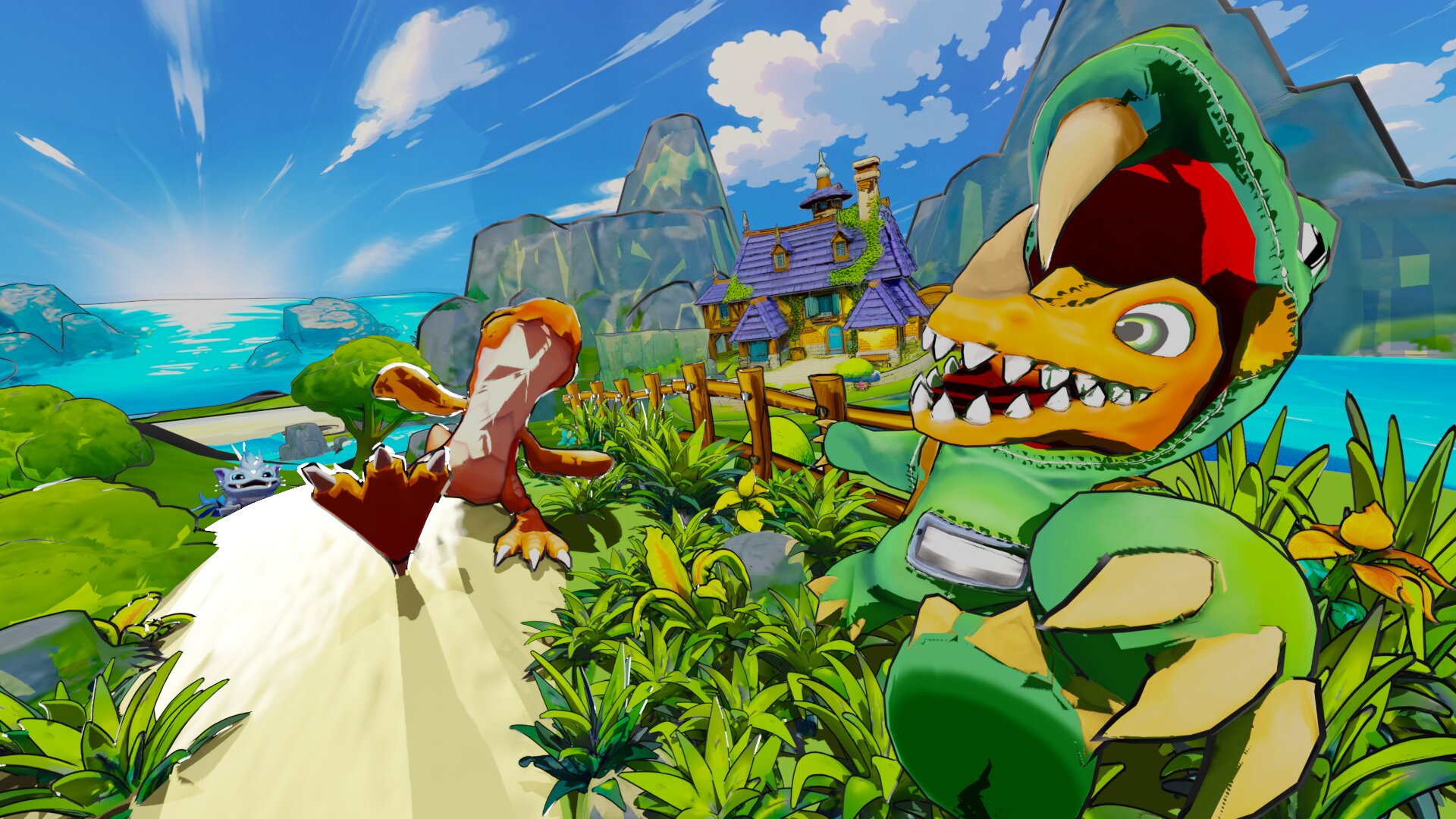 NibbleVille key art: a cozy pastel farm on a mythical island